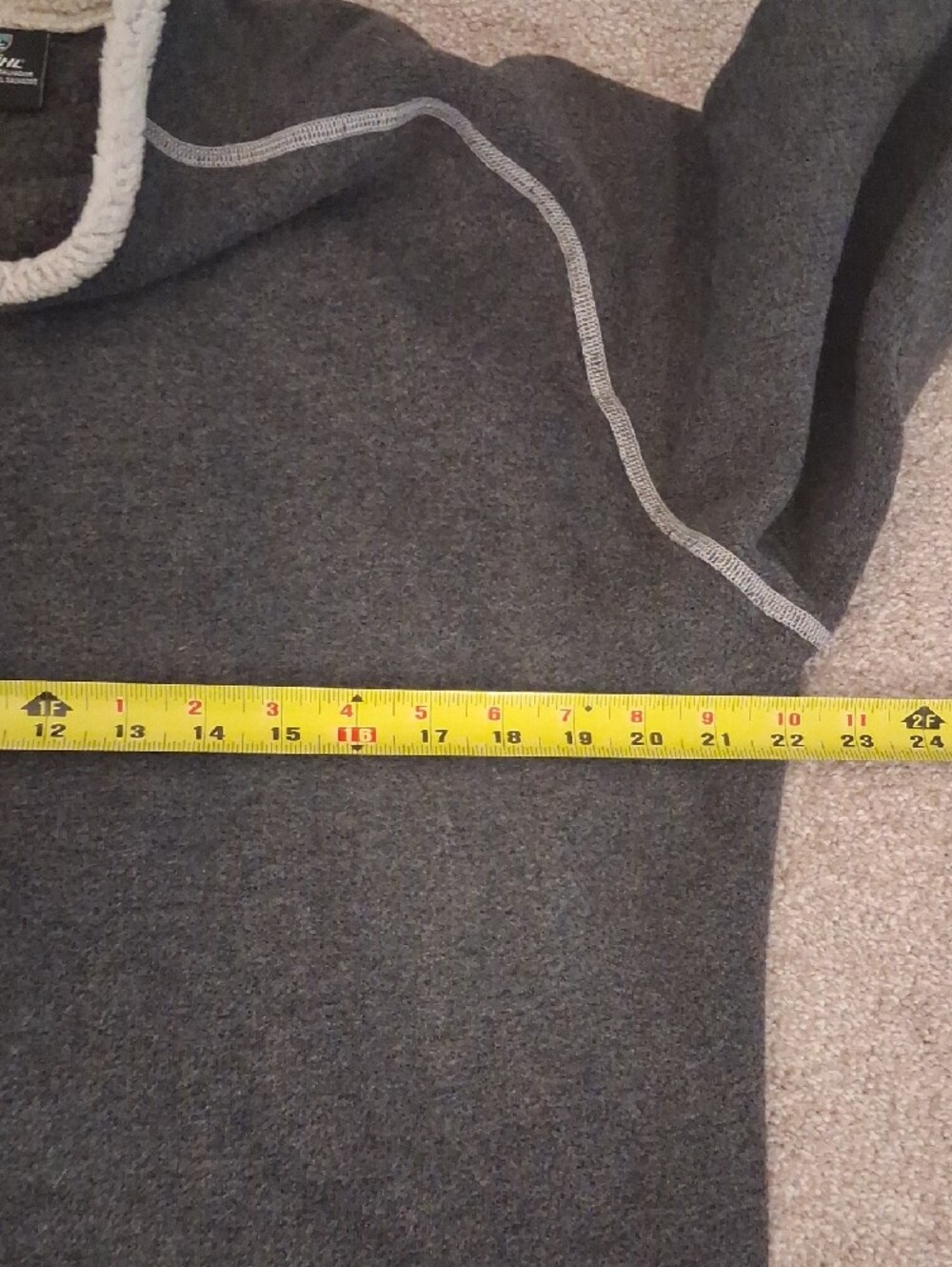 Women's Kuhl Gray Mock Crewneck Fleece-Lined Alpaca Pollover.  (L) - Picture 7 of 10